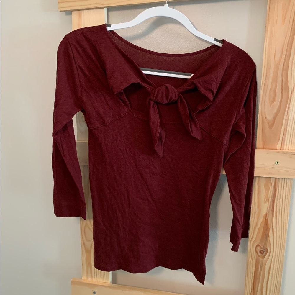 J. Crew Burgundy Tie Back Shirt